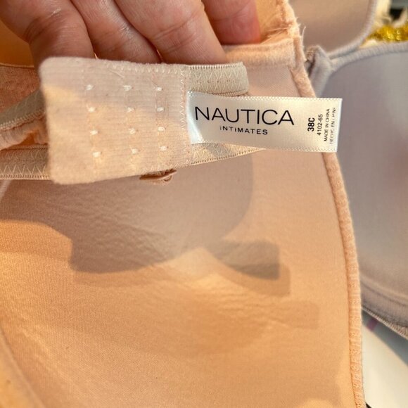 3/$25 Nautica Intimates Padded Push Up Bra Pink Sz 38C Underwire Support Tshirt - Picture 5 of 7